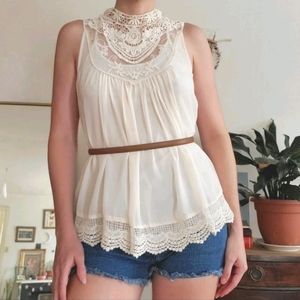 Gorgeous Sheer Macrame Babydoll Top